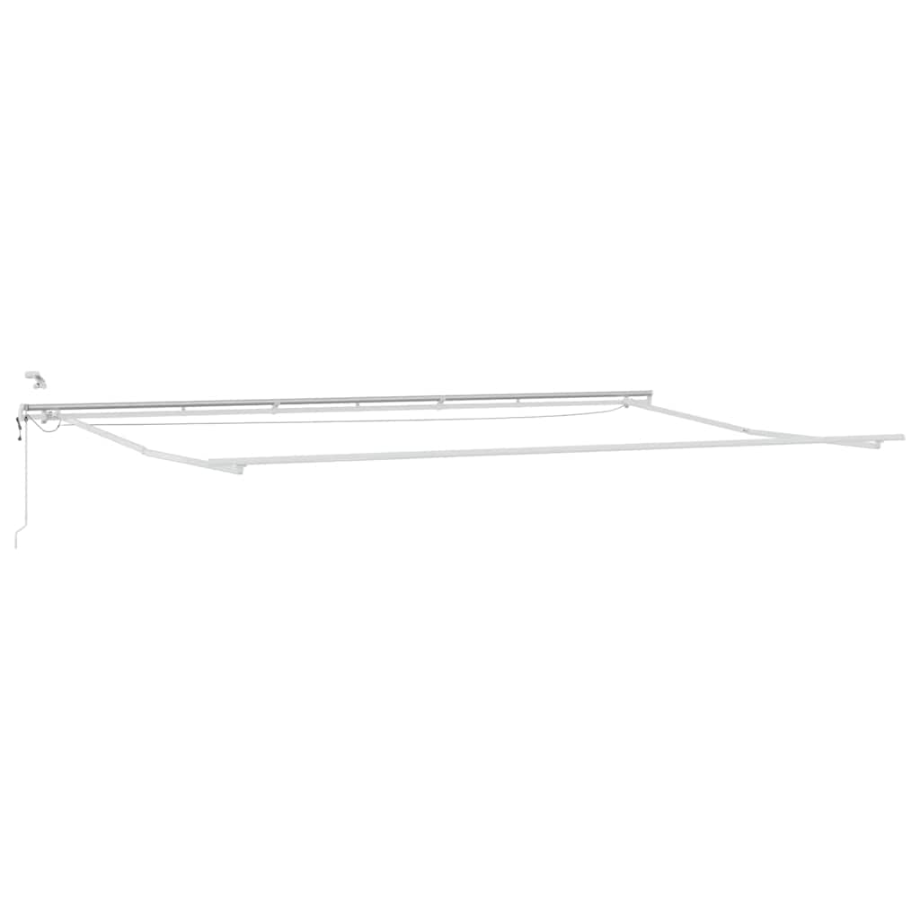 Inklapbaar Zonnescherm Wit 600 × 350 Cm Polyester En Metaal