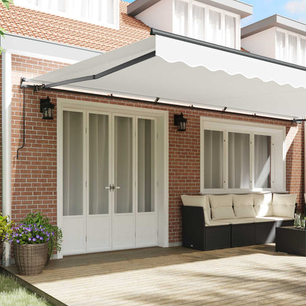 Uitschuifbare Luifel Polyester En Aluminium Wit