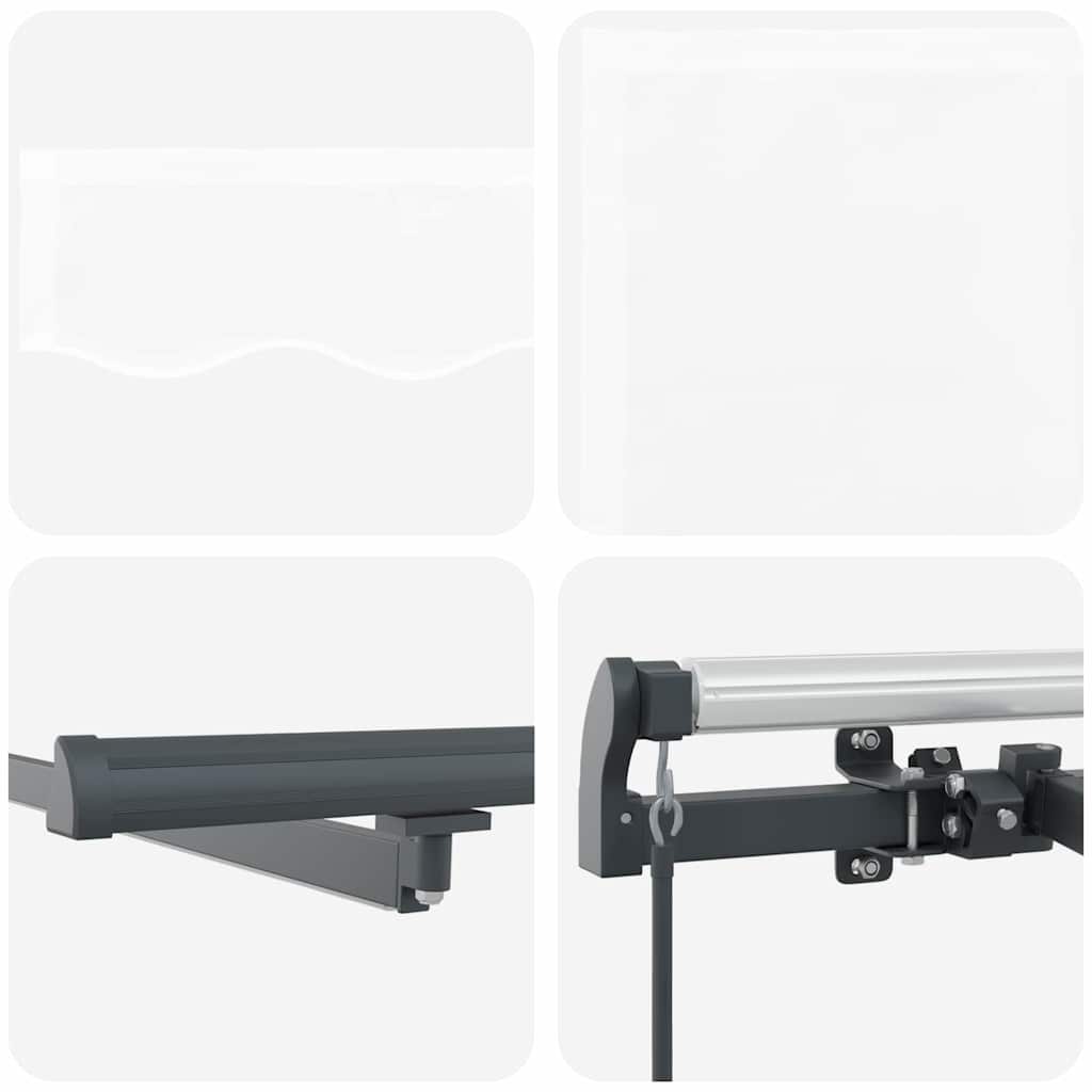 Inklapbaar Zonnescherm Wit 600 ×350 Cm Stof