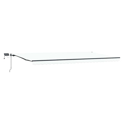 Inklapbaar Zonnescherm Wit 600 ×350 Cm Stof