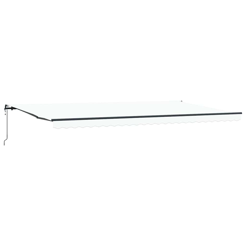 Inklapbaar Zonnescherm Wit 600 × 350 Cm Stof En Aluminium