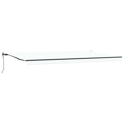 Inklapbaar Zonnescherm Wit 600 × 350 Cm Stof En Aluminium