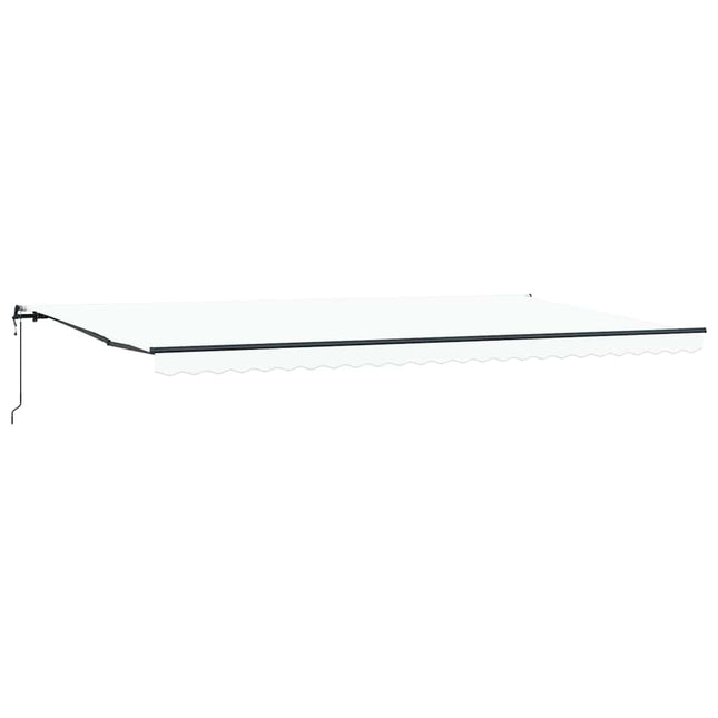 Inklapbaar Zonnescherm Wit 600 × 350 Cm Stof En Aluminium