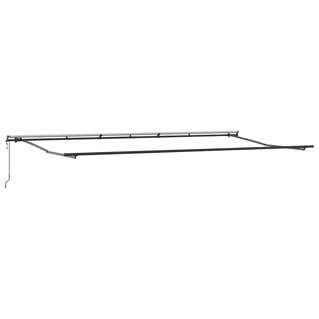 Inklapbaar Zonnescherm Wit 600 × 350 Cm Stof En Aluminium