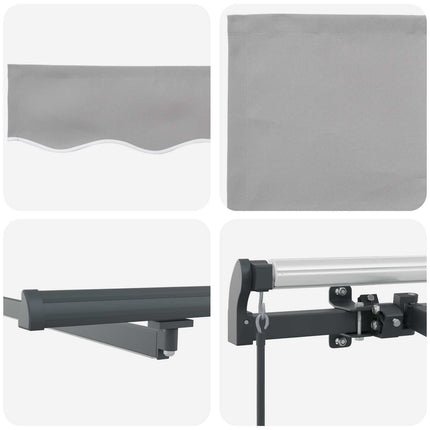 Uitschuifbare Luifel Stof En Aluminium Lichtgrijs