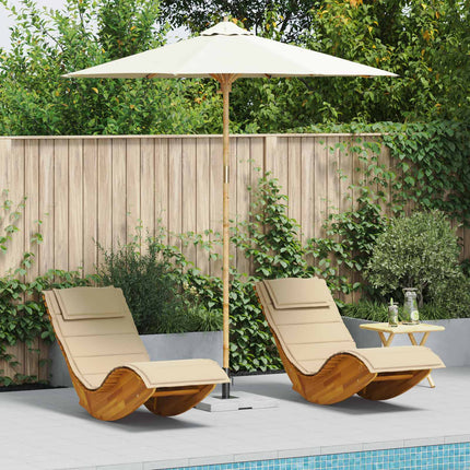 Tuinparasol Crème Wit Ø 150 X 210 Cm Bamboe