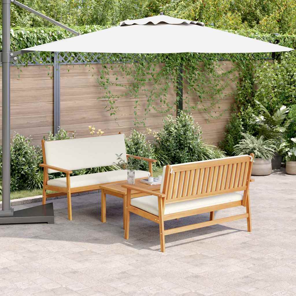 Tuinbankenset 6 Pcs Bruin Massief Acaciahout