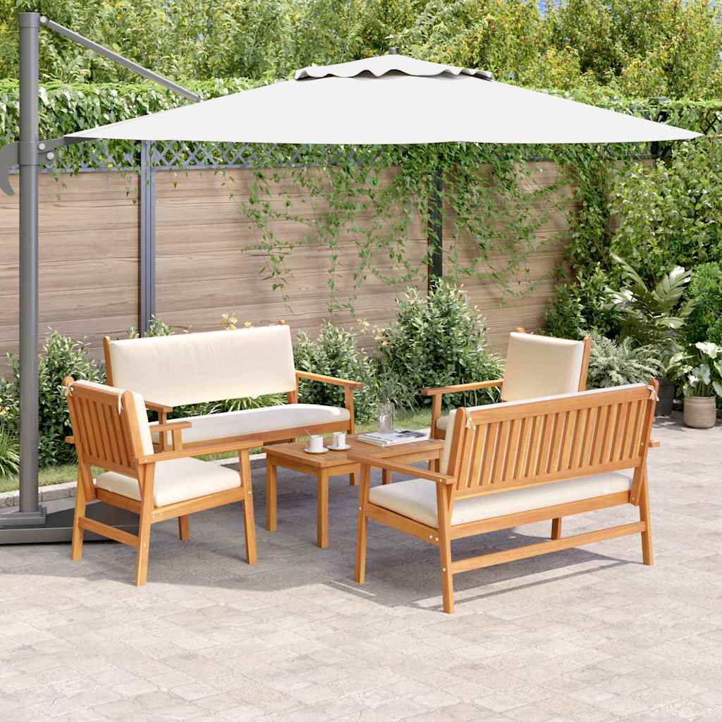 Tuinbankenset 6 Pcs Bruin Massief Acaciahout