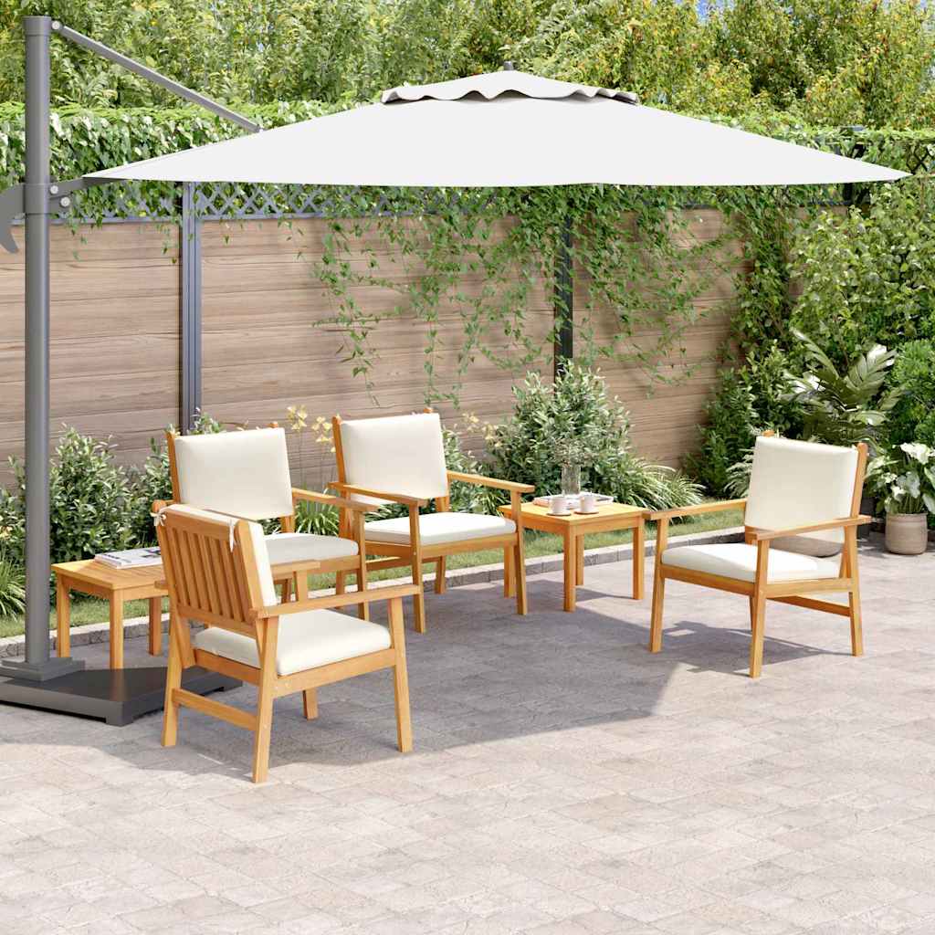 Tuinbankenset 6 Pcs Bruin Massief Acaciahout