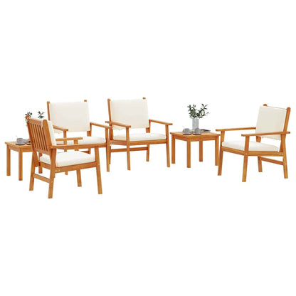 Tuinbankenset 6 Pcs Bruin Massief Acaciahout