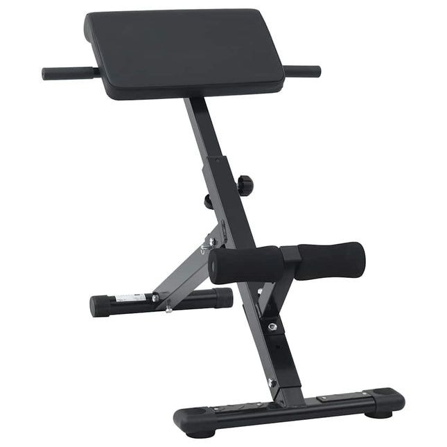 Hyperextension Bank Zwart 100,5 X 70 X 78 Cm Gepoedercoat Staal