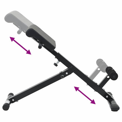 Hyperextension Bank Zwart 100,5 X 70 X 78 Cm Gepoedercoat Staal