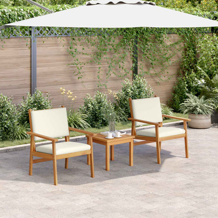 Tuinbankenset 3 Pcs Crème Wit Massief Acaciahout