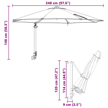 Tuinparasol 248 X 248 X 148 Cm Polyester En Staal