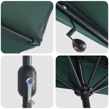 Tuinparasol 294 X 150 X 224 Cm Polyester En Staal