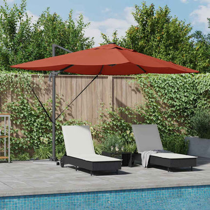 Parasol Met Slot 352 X 251 X 265 Cm Polyester En Aluminium