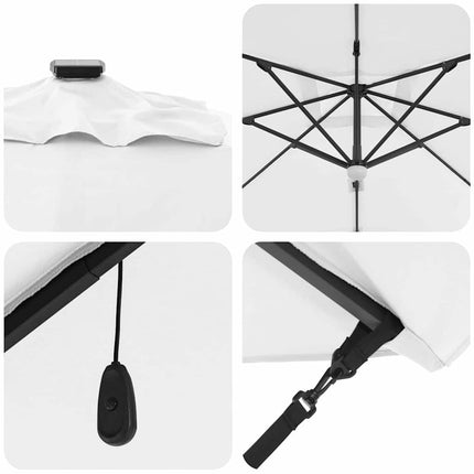 Roma Parasol Beige 286 X 284 X 270 Cm Aluminium En Polyester