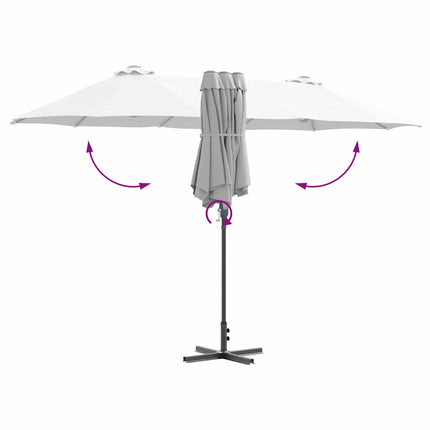 Tuinparasol 370 X 197 X 239 Cm Polyester En Aluminium