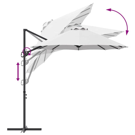 Parasol 372 X 198 X 243 Cm Polyester En Aluminium