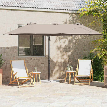 Parasol Taupe 372 x 198 x 243 cm Polyester en Aluminium