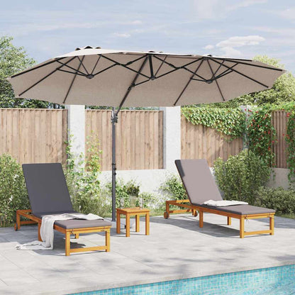 Parasol Taupe 372 x 198 x 243 cm Polyester en Aluminium