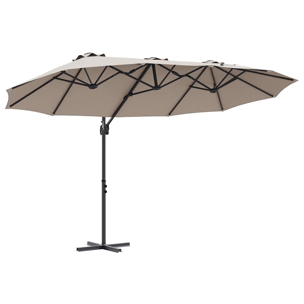 Parasol Taupe 372 x 198 x 243 cm Polyester en Aluminium