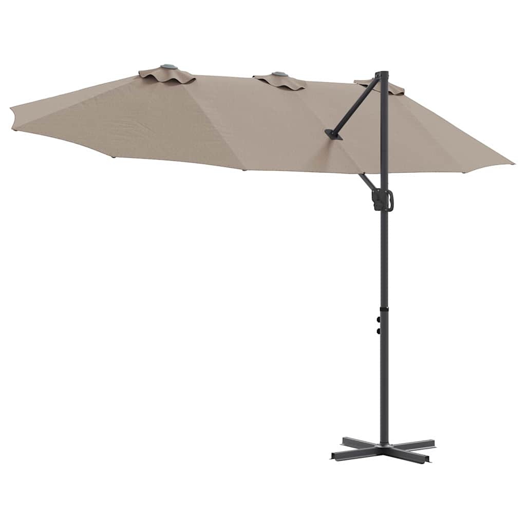 Parasol Taupe 372 x 198 x 243 cm Polyester en Aluminium