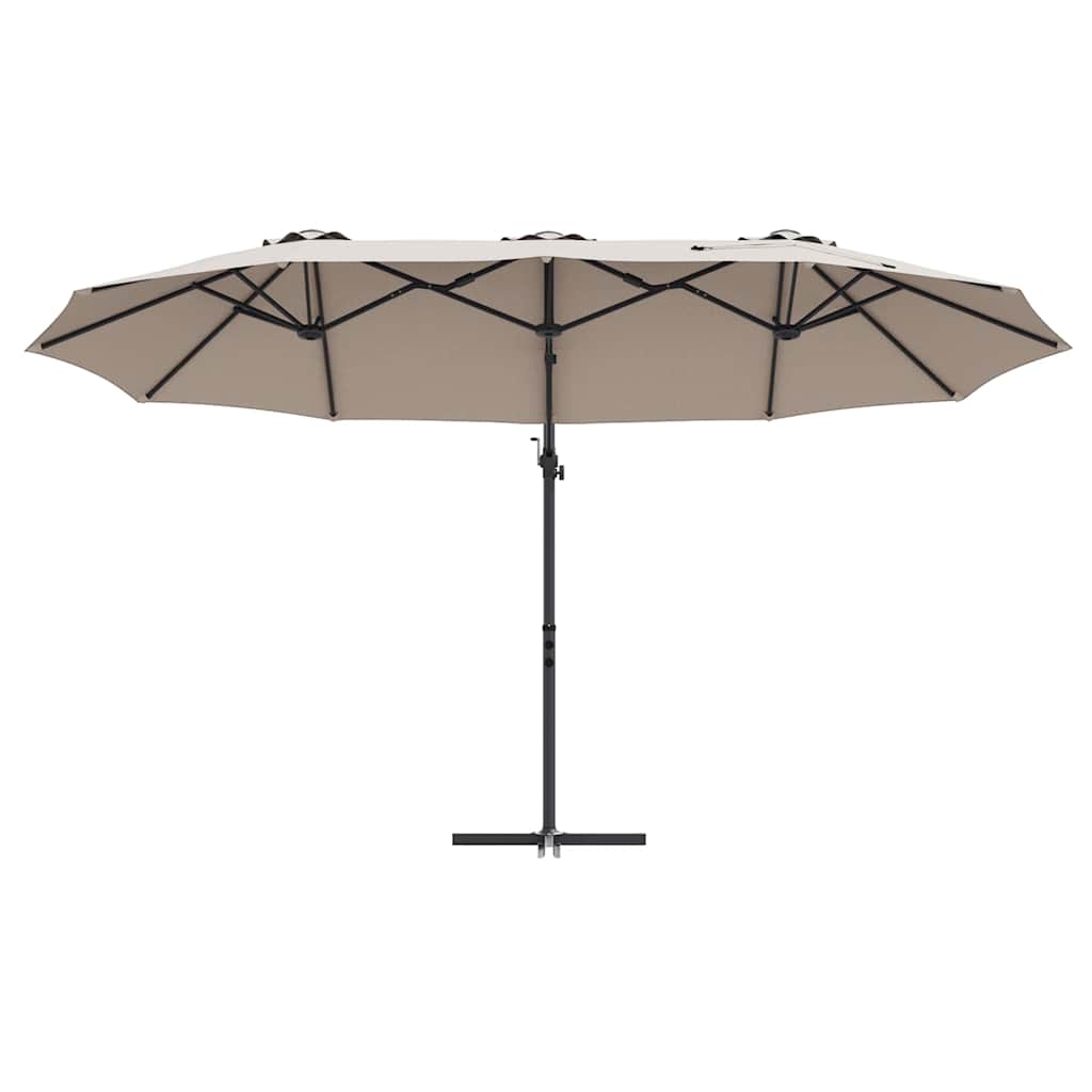 Parasol Taupe 372 x 198 x 243 cm Polyester en Aluminium