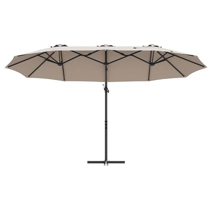 Parasol Taupe 372 x 198 x 243 cm Polyester en Aluminium