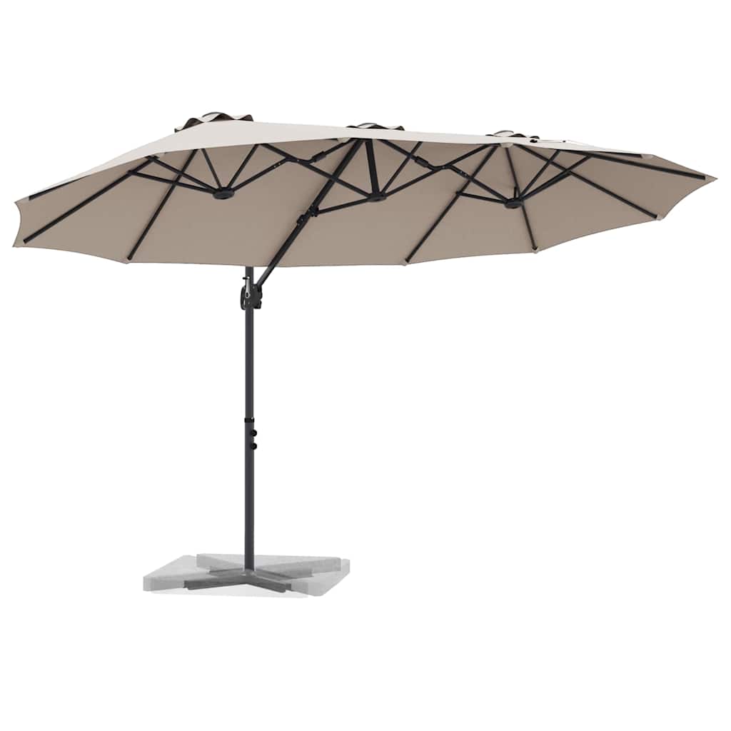 Parasol Taupe 372 x 198 x 243 cm Polyester en Aluminium
