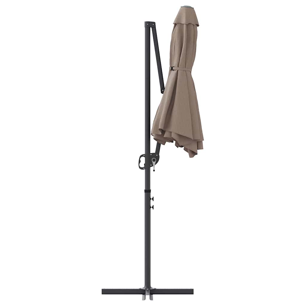 Parasol Taupe 372 x 198 x 243 cm Polyester en Aluminium