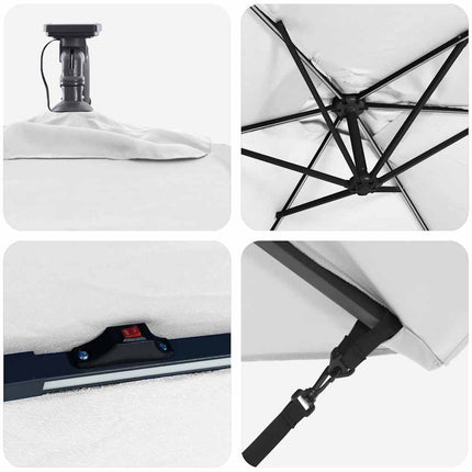 Parasol 294 X 200 X 270 Cm Polyester En Aluminium