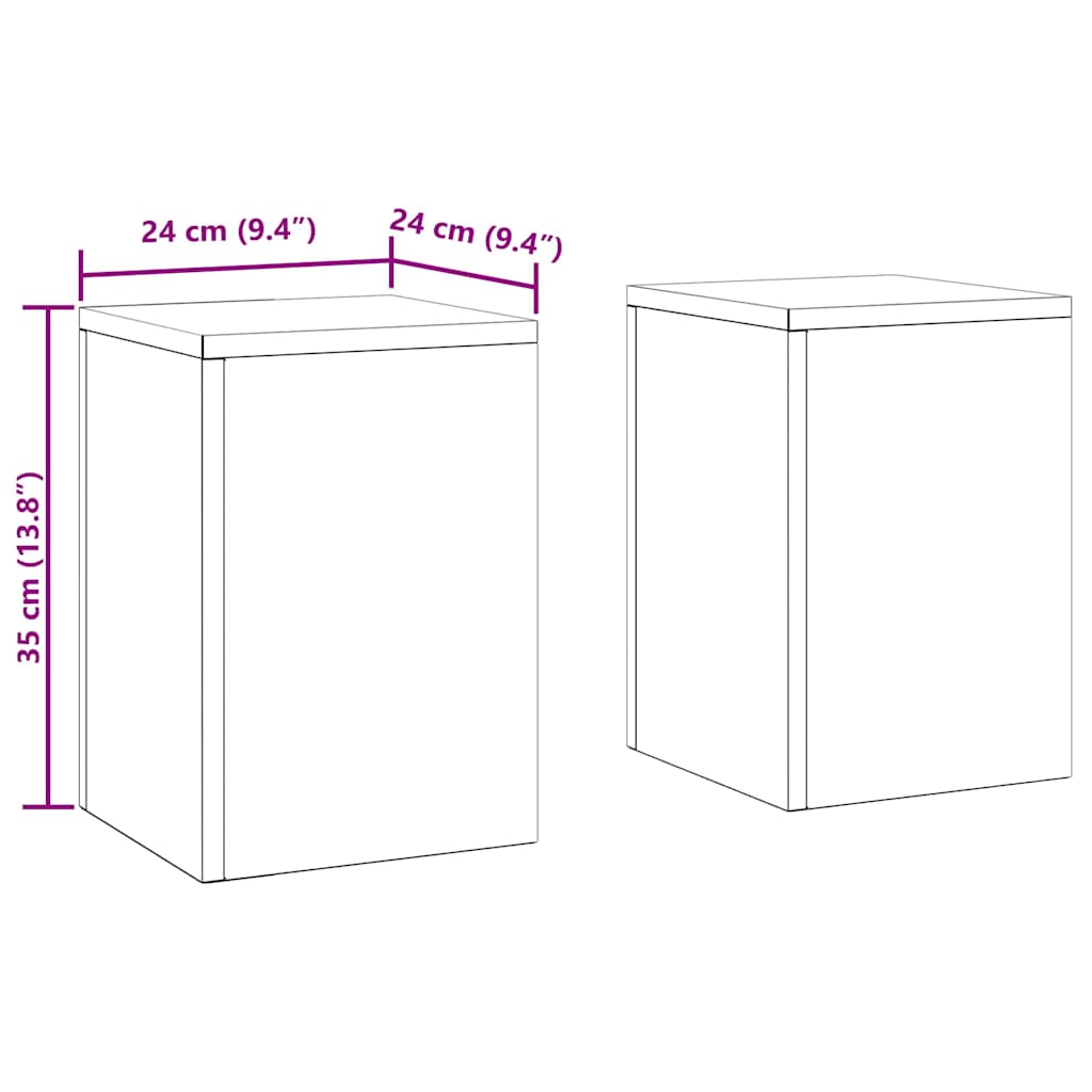 Plantenstandaard 2 Pcs 24 X 24 X 35 Cm Staal