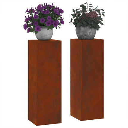Plantenstandaard 2 Pcs Roestig 24 X 24 X 75 Cm