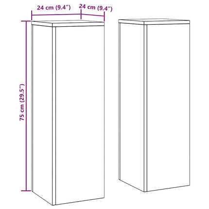 Plantenstandaard 2 Pcs Roestig 24 X 24 X 75 Cm
