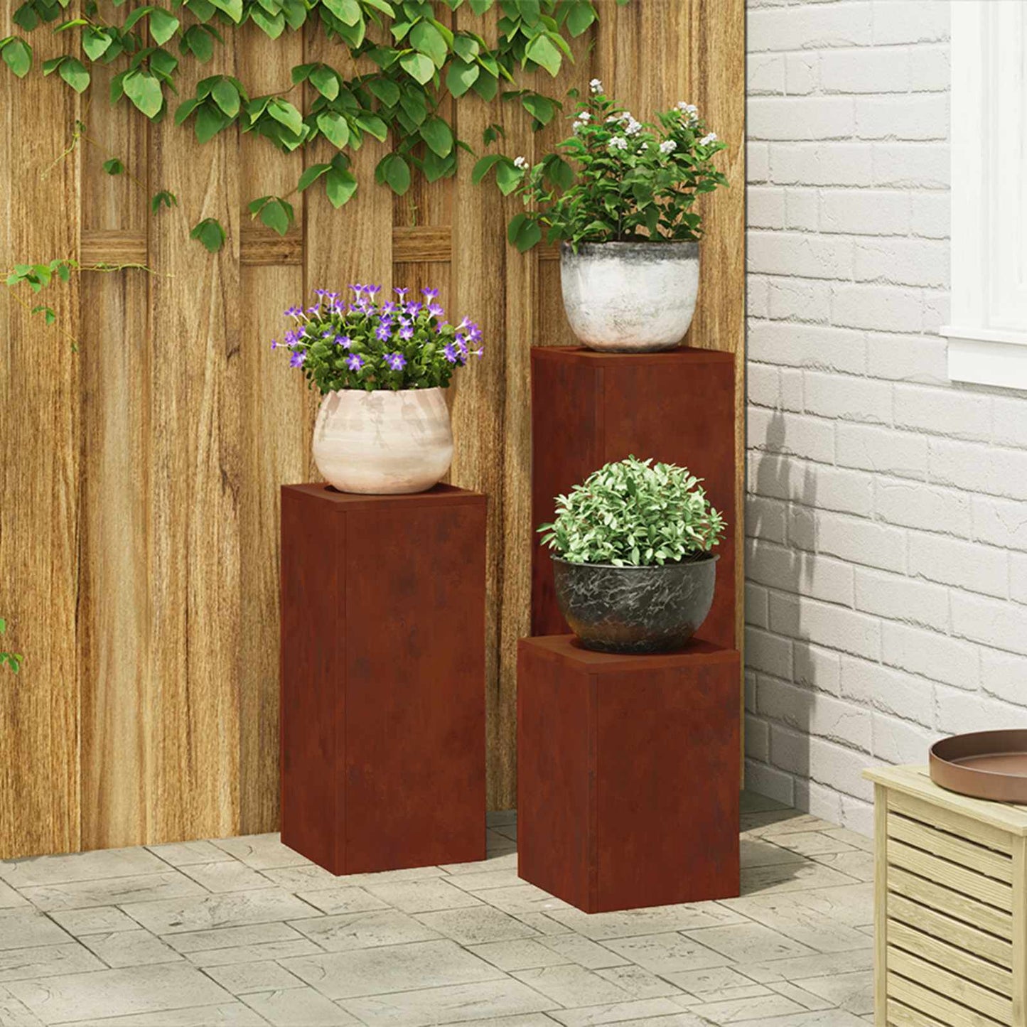 Plantenstandaard 2 Pcs 24 X 24 X 35 Cm Staal
