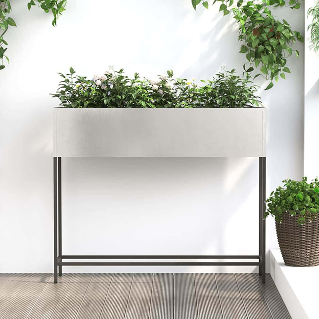 Verhoogde Tuin Plantbak Zilver