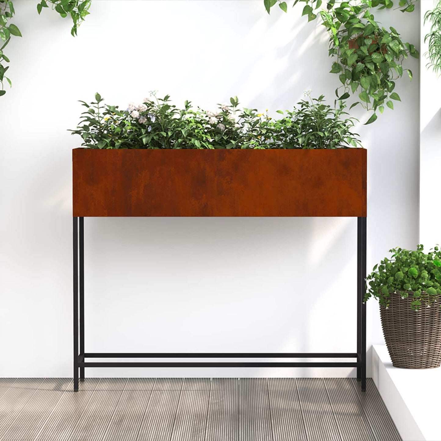 Verhoogde Tuin Plantbak Zilver