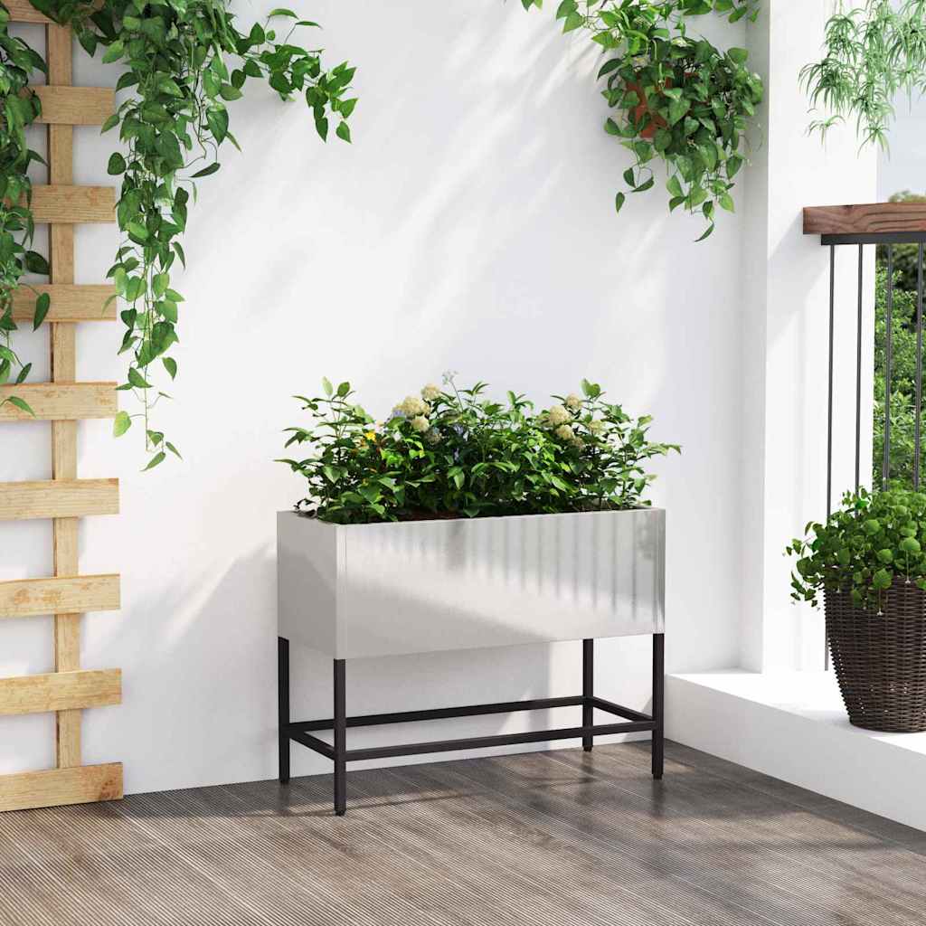 Verhoogde Tuin Plantbak Zilver
