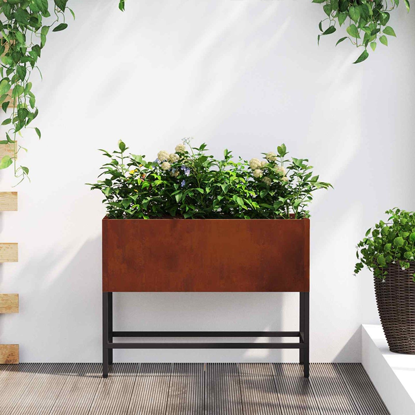 Verhoogde Tuin Plantbak Zilver