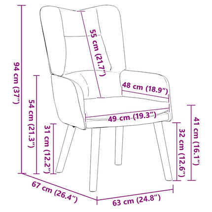 Fauteuil 63 X 67 X 94 Cm Fluweel