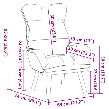 Fauteuil 69 X 74 X 93 Cm Fluweel