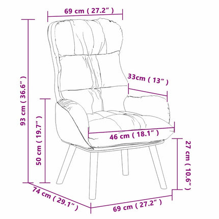 Fauteuil 69 X 74 X 93 Cm Kunstleer