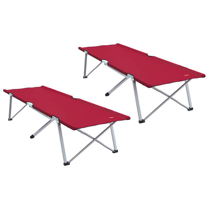 Opvouwbaar Camping Bed 2 pcs Rood 62 x 194 x 42 cm Oxford stof