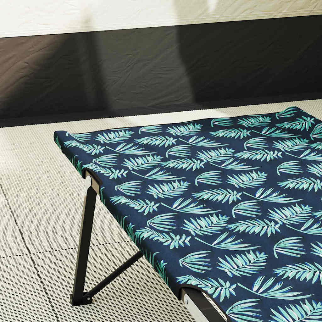 Opvouwbaar Camping Bed Bladpatroon 206 x 76 x 74 cm Oxford stof