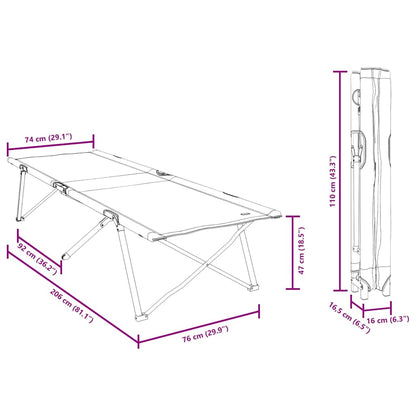 Opvouwbaar Camping Bed Bladpatroon 206 x 76 x 74 cm Oxford stof