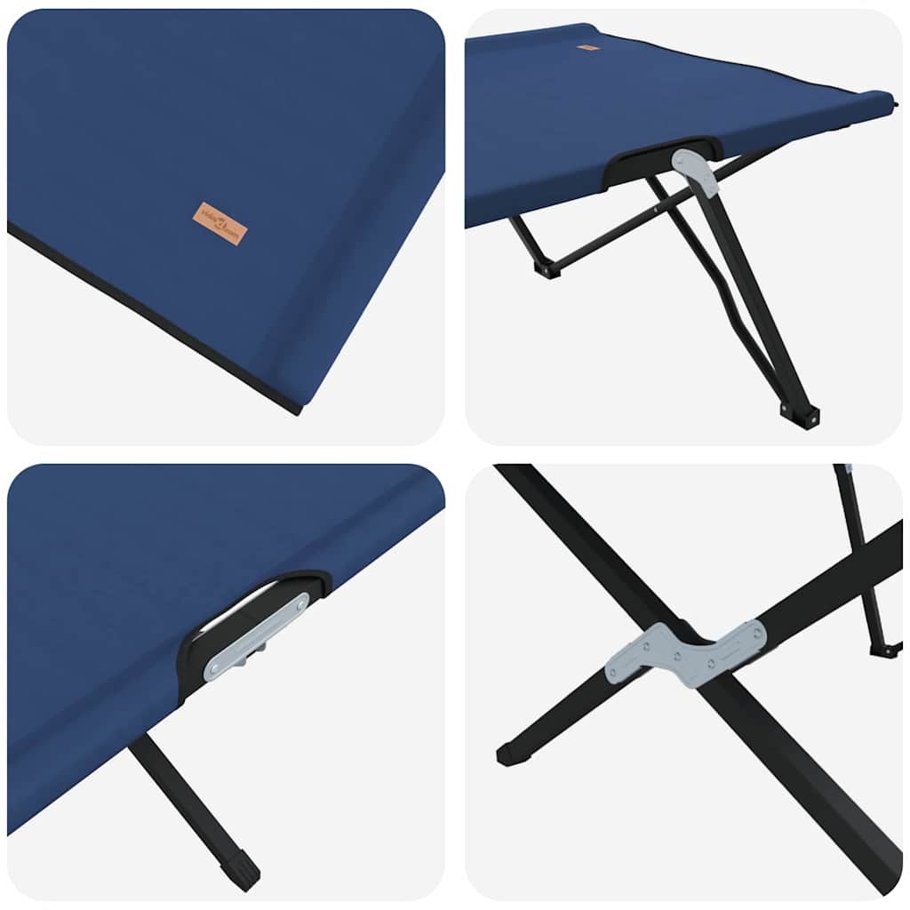 Opvouwbaar Camping Bed 2 pcs Blauw 206 x 76 x 74 cm Oxford stof