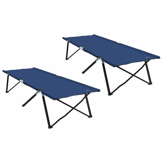 Opvouwbaar Camping Bed 2 pcs Blauw 206 x 76 x 74 cm Oxford stof