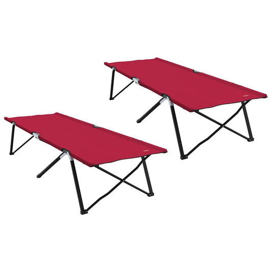 Opvouwbaar Camping Bed 2 pcs Rood 206 x 76 x 74 cm Oxford stof