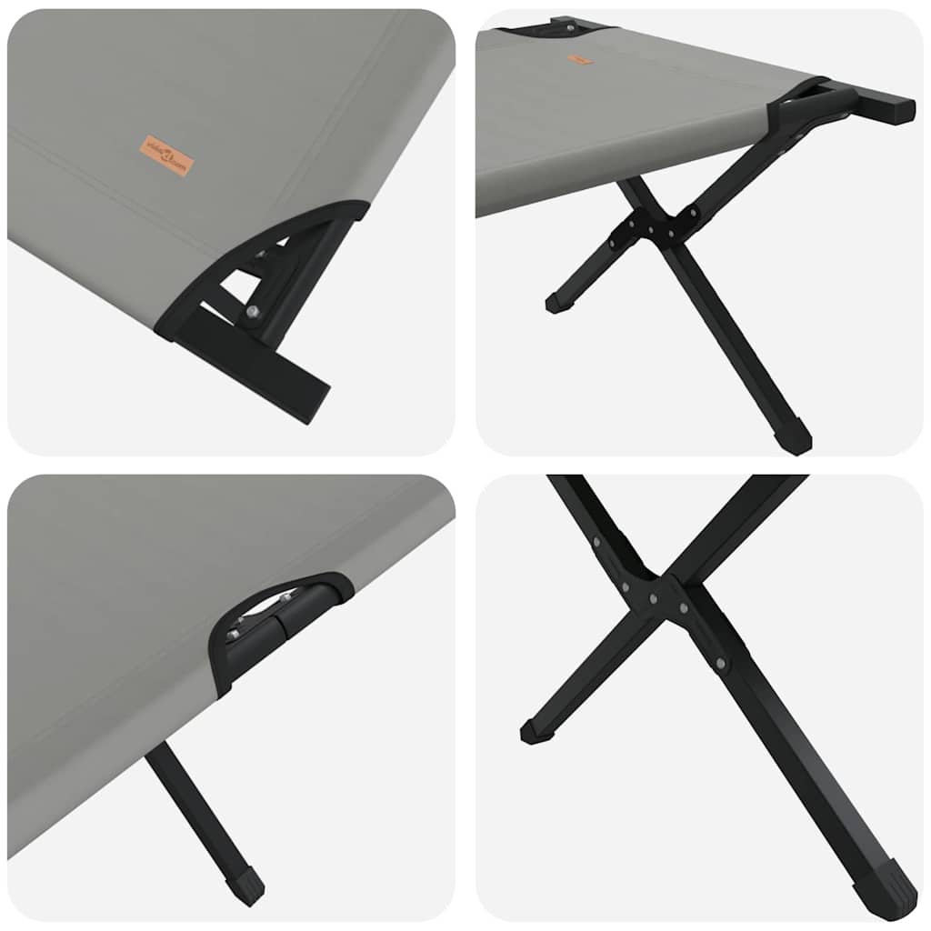 Opvouwbaar Camping Bed Grijs Oxford stof